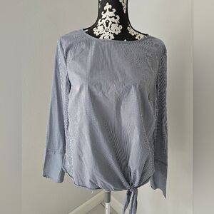 Como Vintage Striped Blue Women's Top Size M